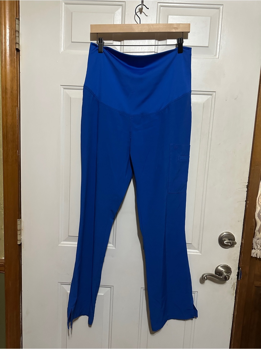 Med Couture Royal Blue Small Maternity Pants Over The Belly Wide Leg Comfy